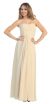 Strapless Ruched Bodice Long Formal Bridesmaid Dress in Champaign